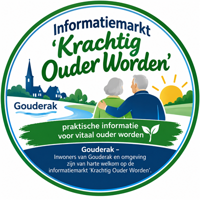 Informatiemarkt 'Krachtig Ouder Worden' in Gouderak: praktische informatie voor vitaal ouder worden  Gouderak – Inwoners van Gouderak en omgeving zijn van harte welkom op de informatiemarkt 'Krachtig Ouder Worden'.