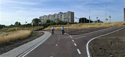 Fietspad bij Algerabrug na ruim een maand weer in gebruik.