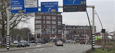 Wisselstrook Algerabrug op maandag 23 februari tijdelijk afgesloten van 10:00 tot 14:00 uur.