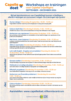 Nieuwe trainingen voor vrijwilligers: meld je aan!