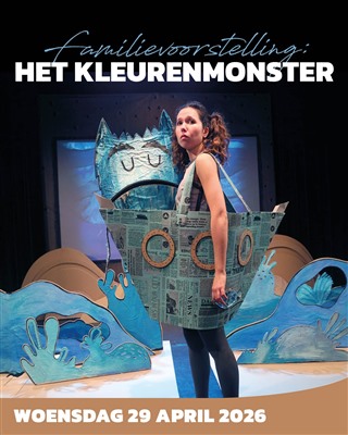 Op woensdag 29 april om 15.00 uur is er een Jeugdmatinee met “Het Kleurenmonster” in Theater Concordia Haastrecht.