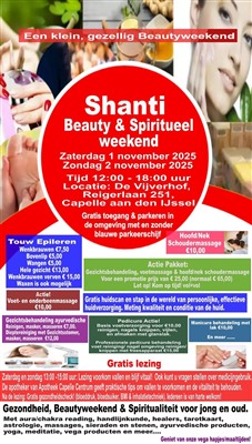 Shanti Beauty & Spiritueel Weekend op 1 & 2 november in Capelle aan den IJssel