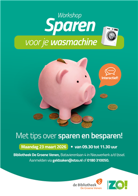 Workshop ‘Sparen voor je wasmachine’ in de Week van het Geld