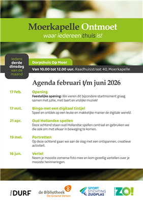 Opening Moerkapelle Ontmoet op dinsdag 17 februari