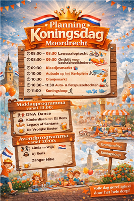 Koningsdag Moordrecht 2026 belooft weer een feest voor iedereen te worden