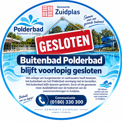 Buitenbad Polderbad blijft voorlopig gesloten 