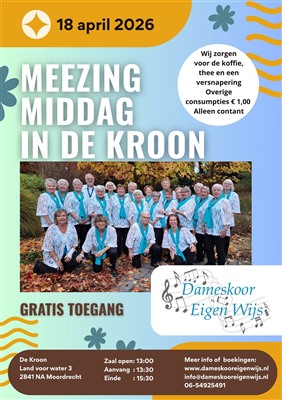 Meezingmiddag met Dameskoor Eigen Wijs in De Kroon