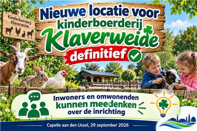 Nieuwe locatie voor kinderboerderij Klaverweide definitief  Inwoners en omwonenden kunnen meedenken over de inrichting 