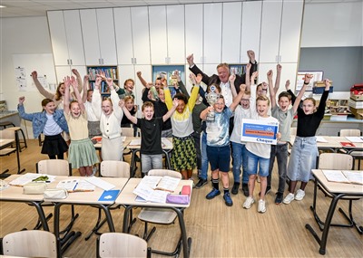 Groep 7a van De Olijfboom in de prijzen bij fietsverkeersexamen