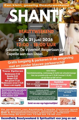 Shanti Beauty Weekend op 20 en 21 juni in de Plaza van Woonzorgcentrum De Vijverhof