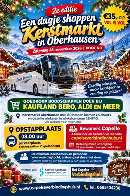 Capelse Verbindingshuis organiseert dagtocht naar kerstmarkt in Oberhausen