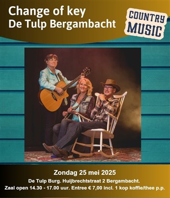 Op zondag 25 mei a.s. sluiten we het concertseizoen af met countrymuziek van Change of Key.