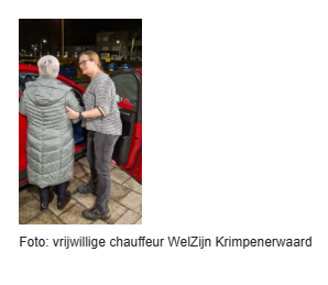 Maak gebruik van de vrijwillige chauffeurs van WelZijn Krimpenerwaard.
