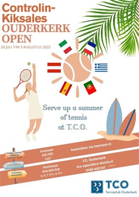 Vanaf maandag 28 juli 2025 vindt bij TC Ouderkerk aan den IJssel het jaarlijkse Open Tennis Toernooi plaats